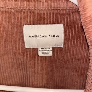 Corduroy pink crop button up